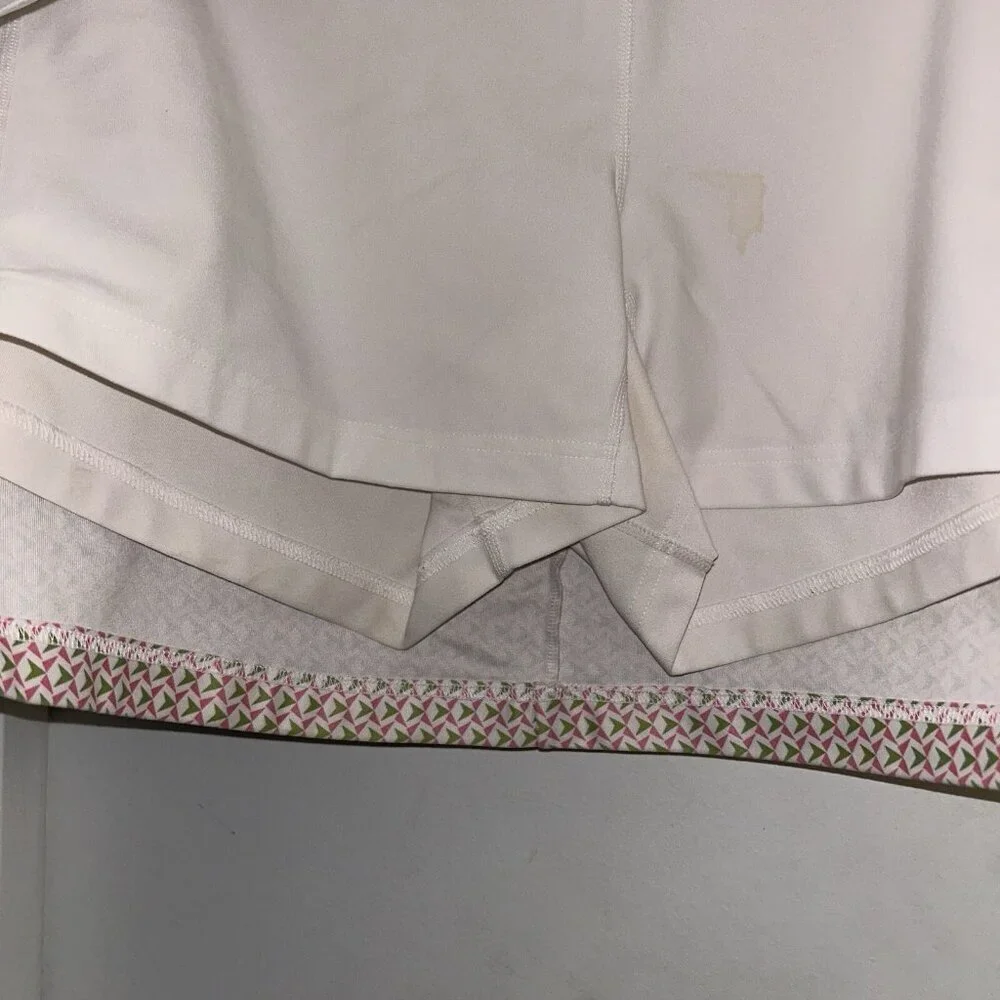 Slazenger White & Pink Geometric Golf Pocketed Sporty Skort Skirt Size Medium